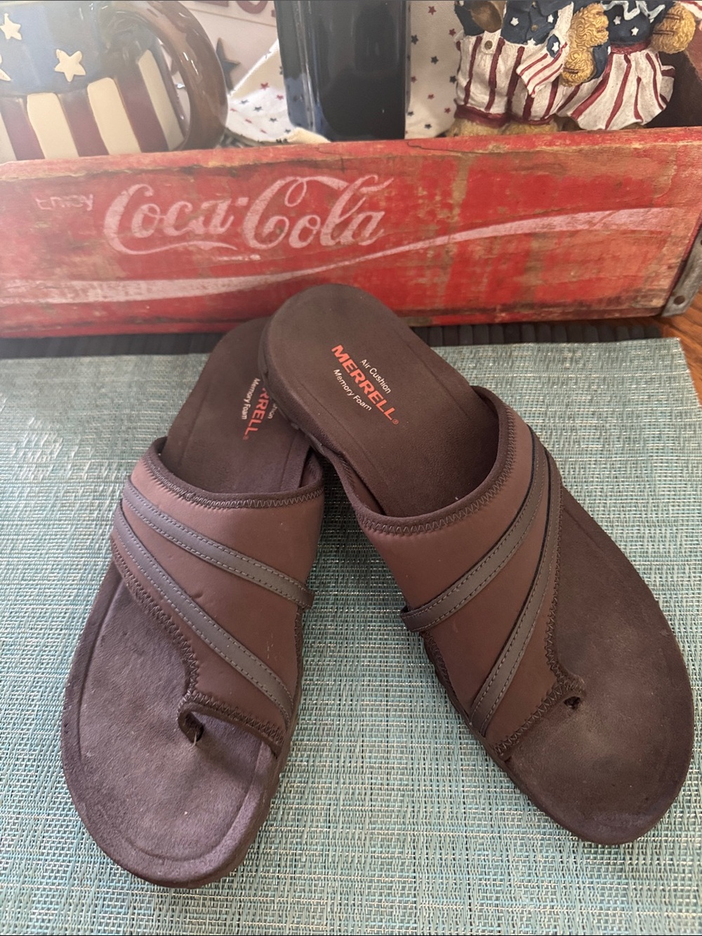Merrell Women's Terran Ari Wrap Bracket Toe Post Slip-On Sport Sandals Brown 10
